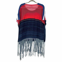 Load image into Gallery viewer, Free People Size One Size Blue Print Pre-Owned Sweater- Ladies

