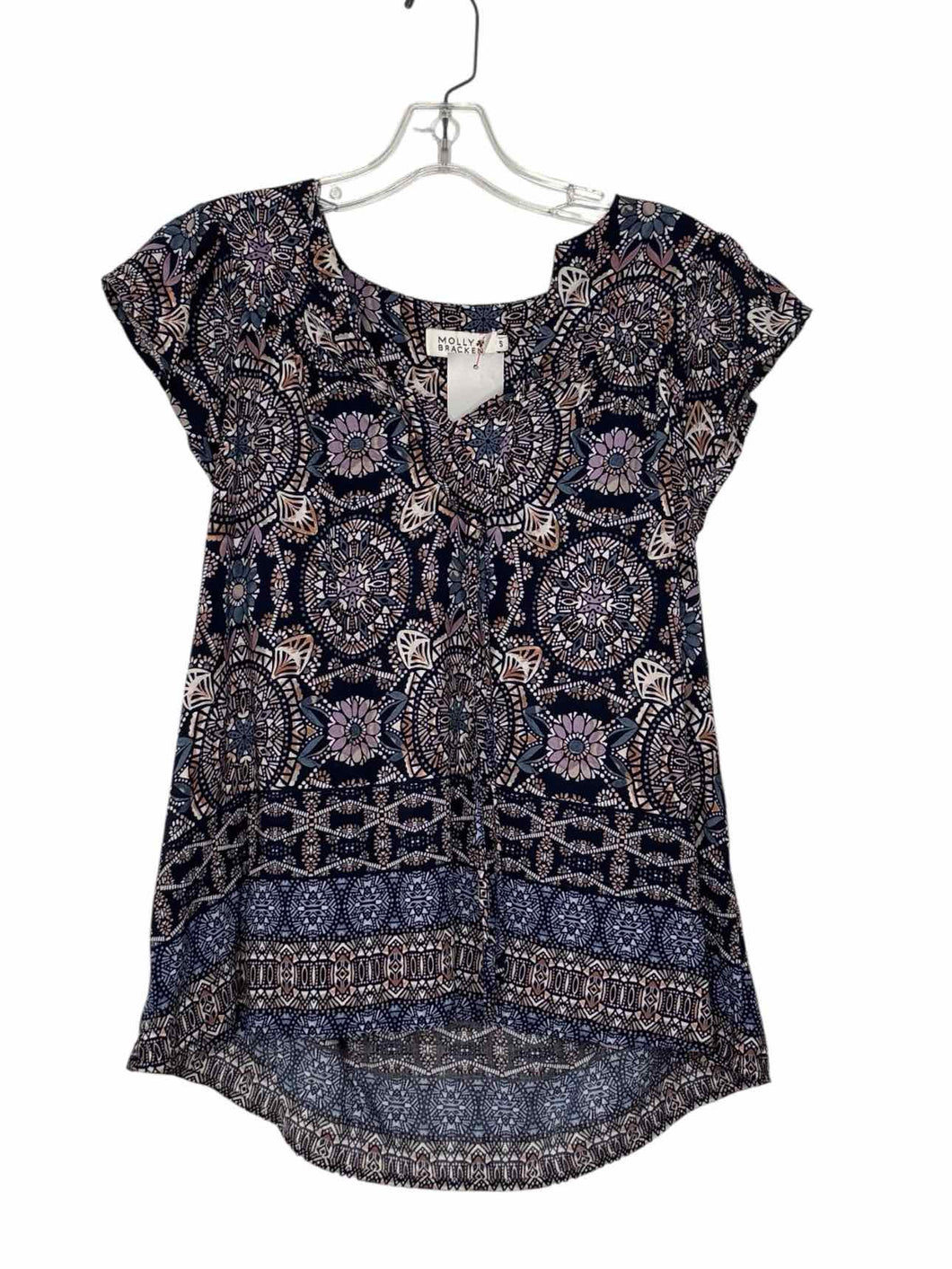 Molly Bracken Size Small Blue Print Pre-Owned Shirt- Ladies