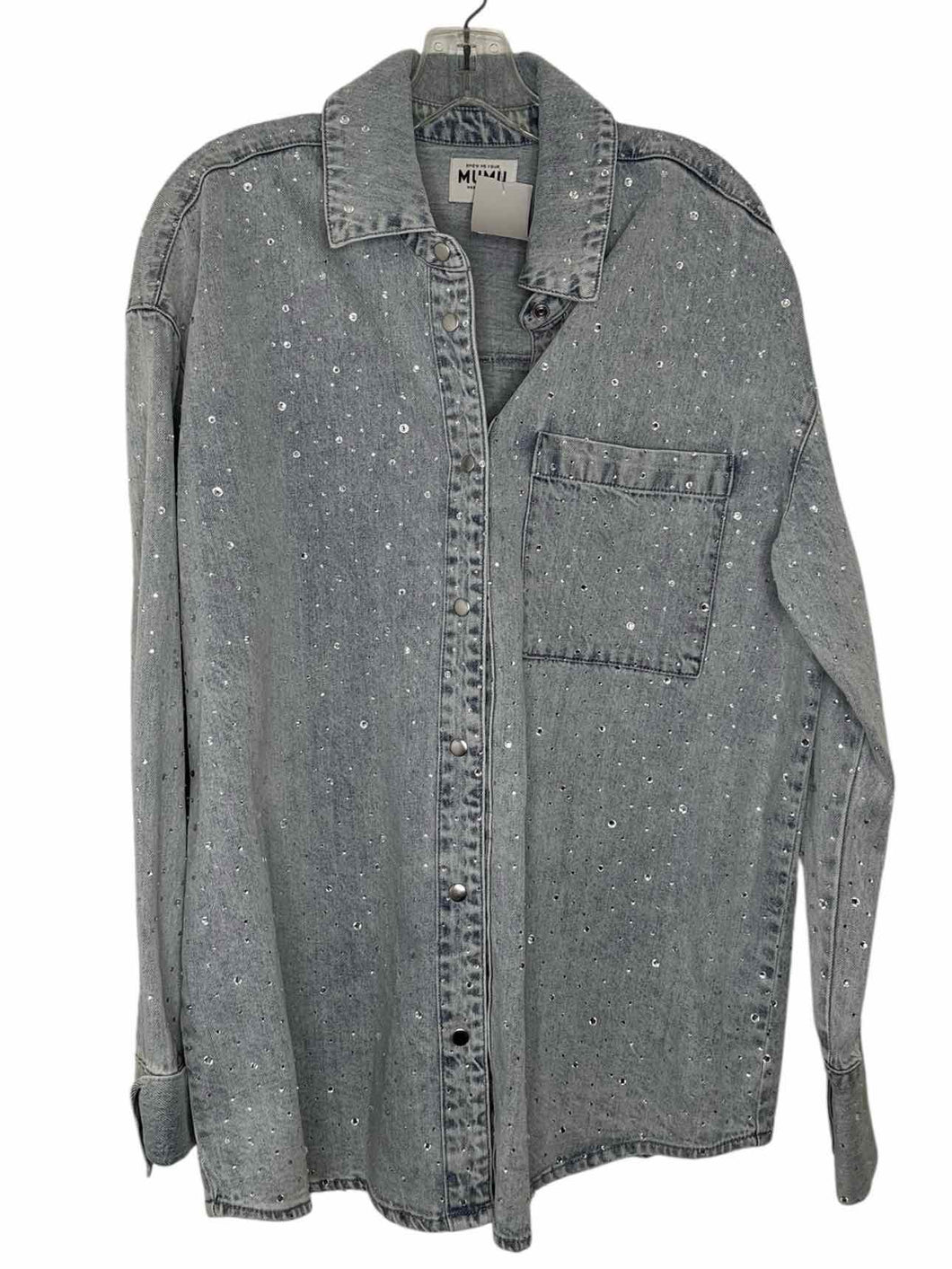 Show Me Your Mumu Size Small Denim Pre-Owned Blouse- Ladies