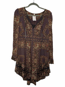 Free People Size Small Grey Print Pre-Owned Dress- Ladies