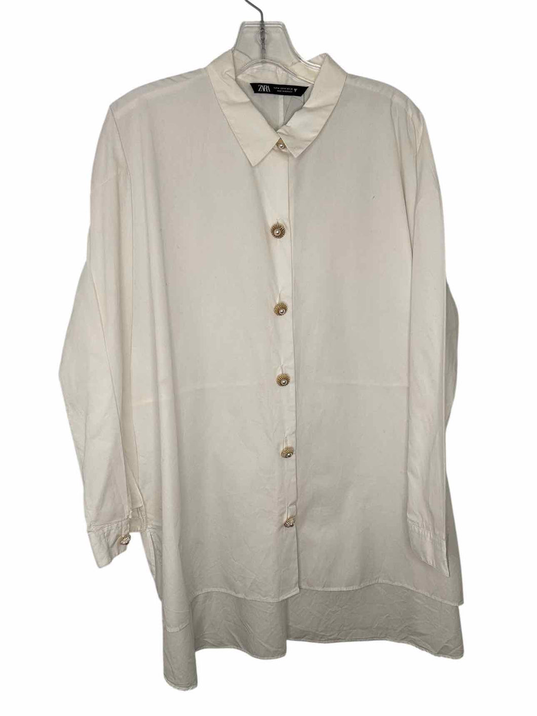 Zara Size Medium White Pre-Owned Shirt- Ladies