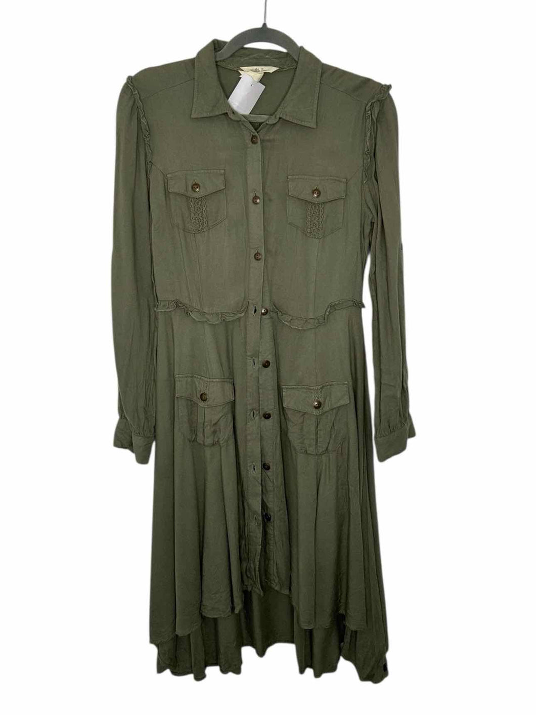Matilda Jane Size Small Army Green Pre-Owned Dress- Ladies