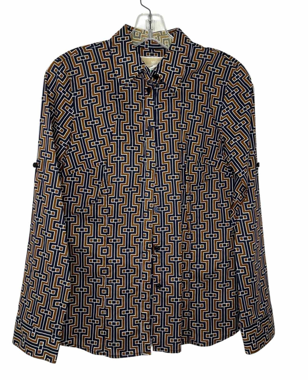 Michael Kors Size 4 Navy Print Pre-Owned Shirt- Ladies