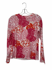 Before+Again Size Medium Pink Floral Pre-Owned Top- Ladies
