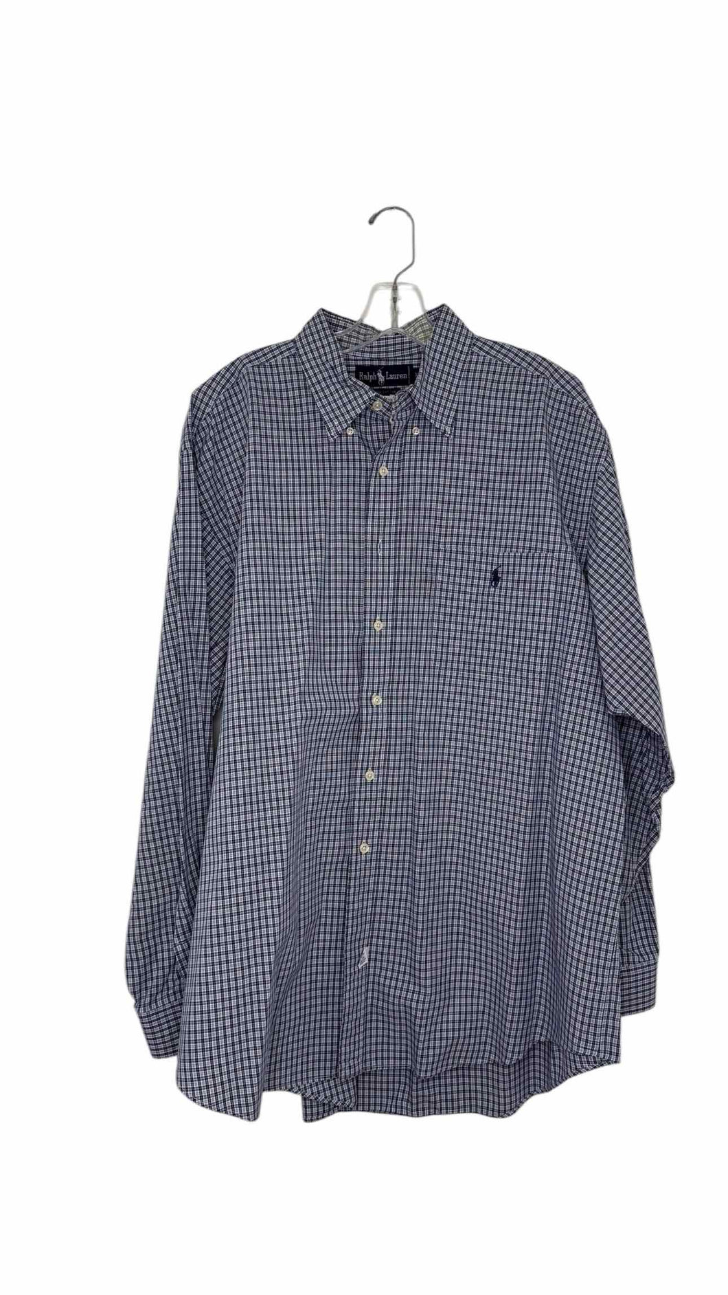 Ralph Lauren Size XL Blue Plaid Pre-Owned Shirt- Mens