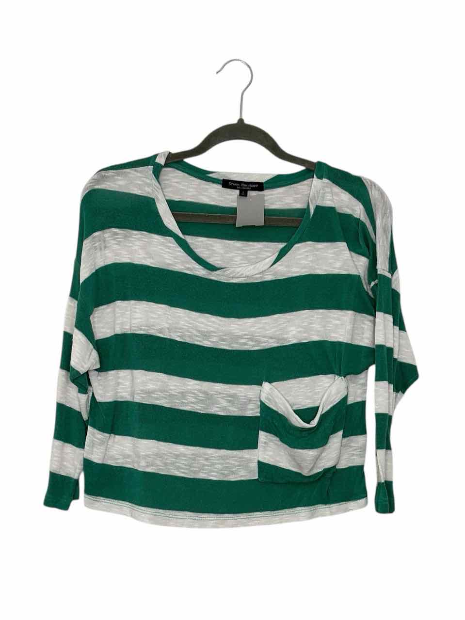 Green Envelope Size Small Green Stripe Pre-Owned Top- Ladies