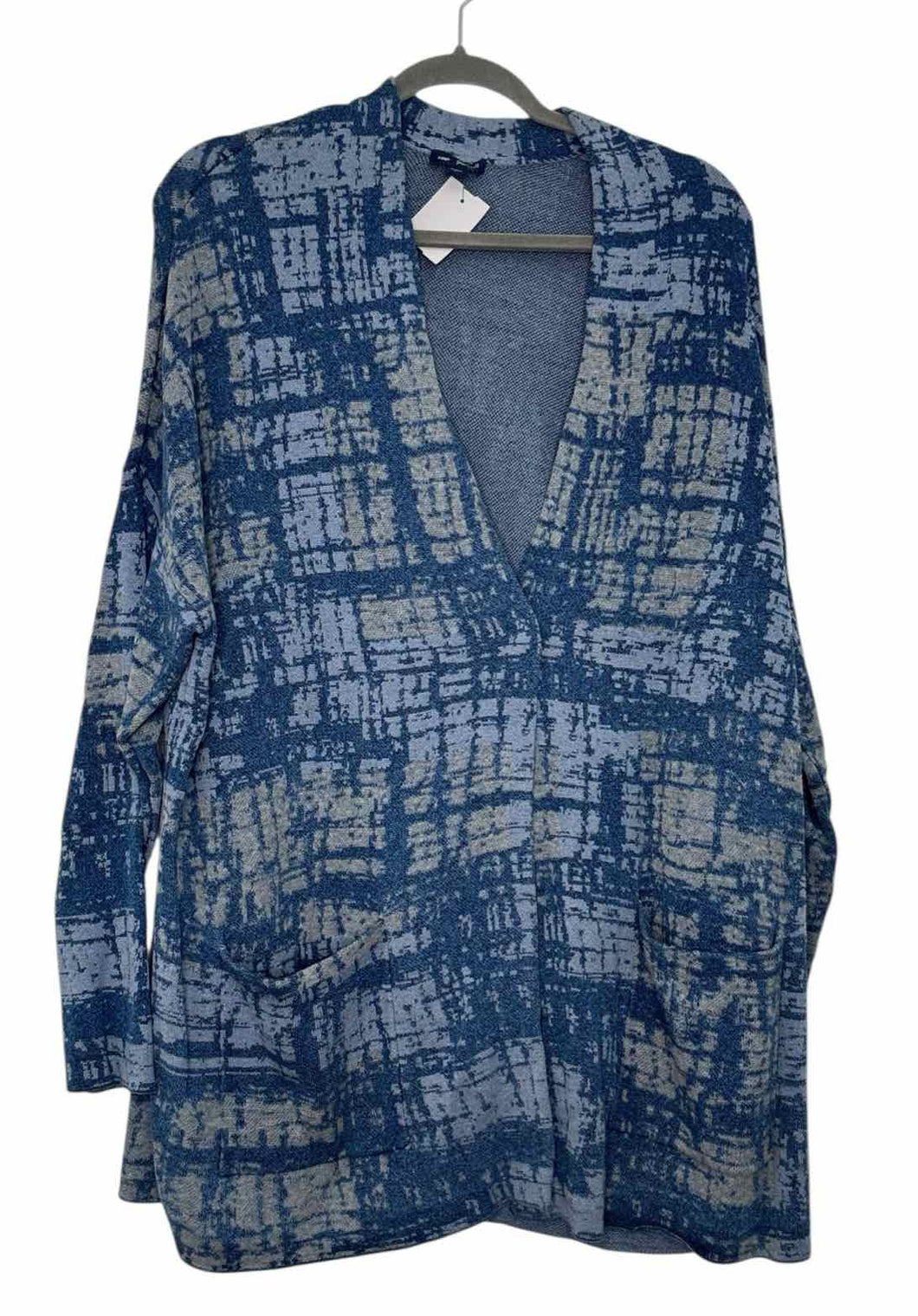 J Jill Size Large Blue Print Pre-Owned Sweater- Ladies