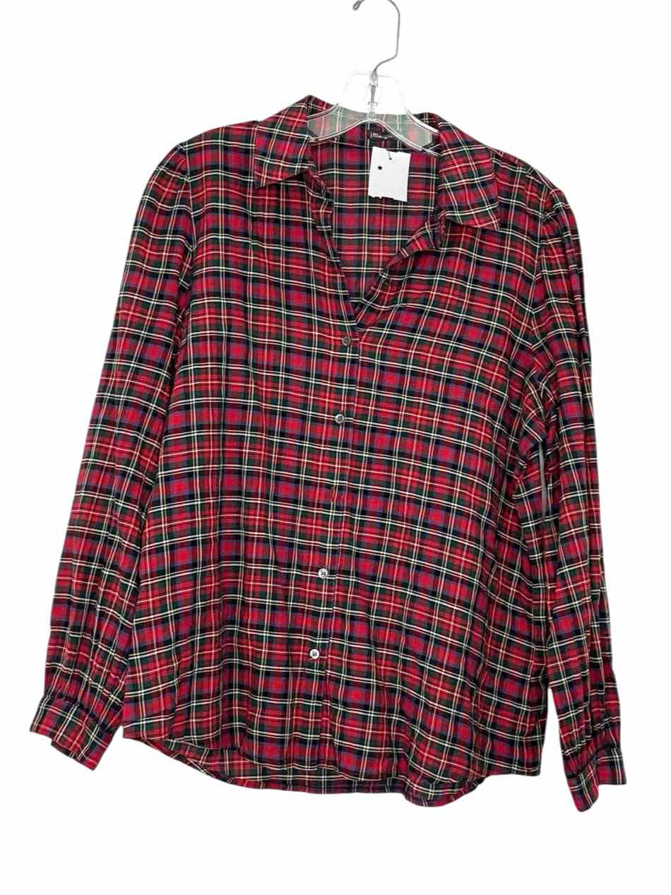 J McLaughlin Size Small Red Plaid Pre-Owned Shirt- Ladies