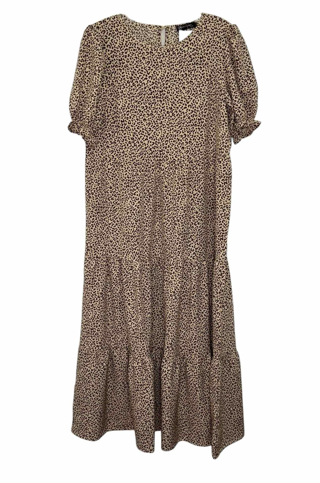 Pretty Garden Size Small Beige Print Pre-Owned Dress- Ladies