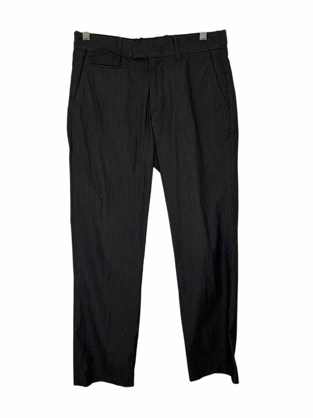 Theory Size 30 Black Stripe Pre-Owned Pants- Ladies