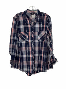 Size X-Large Blue Plaid Pre-Owned Shirt- Ladies