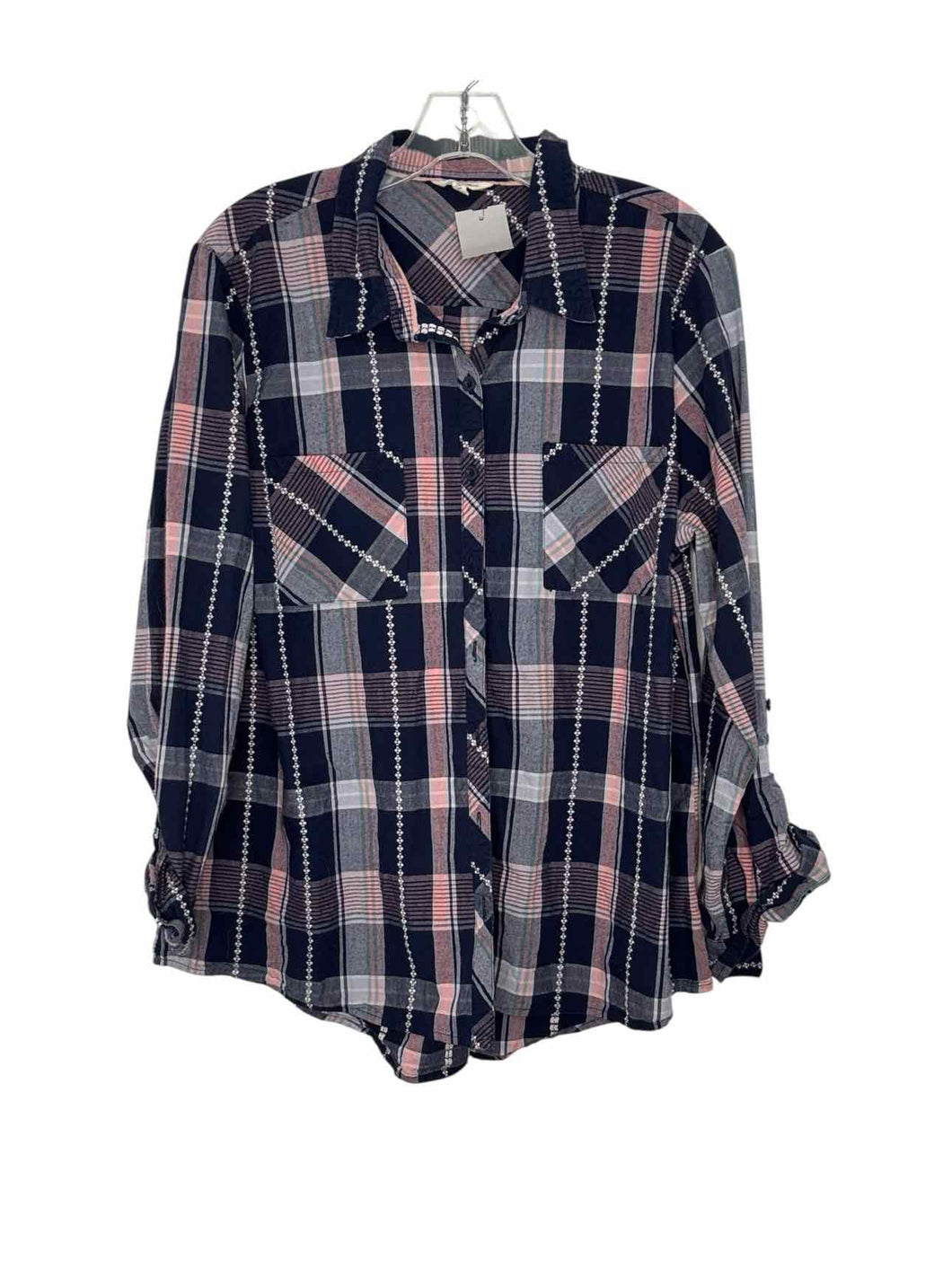 Size X-Large Blue Plaid Pre-Owned Shirt- Ladies