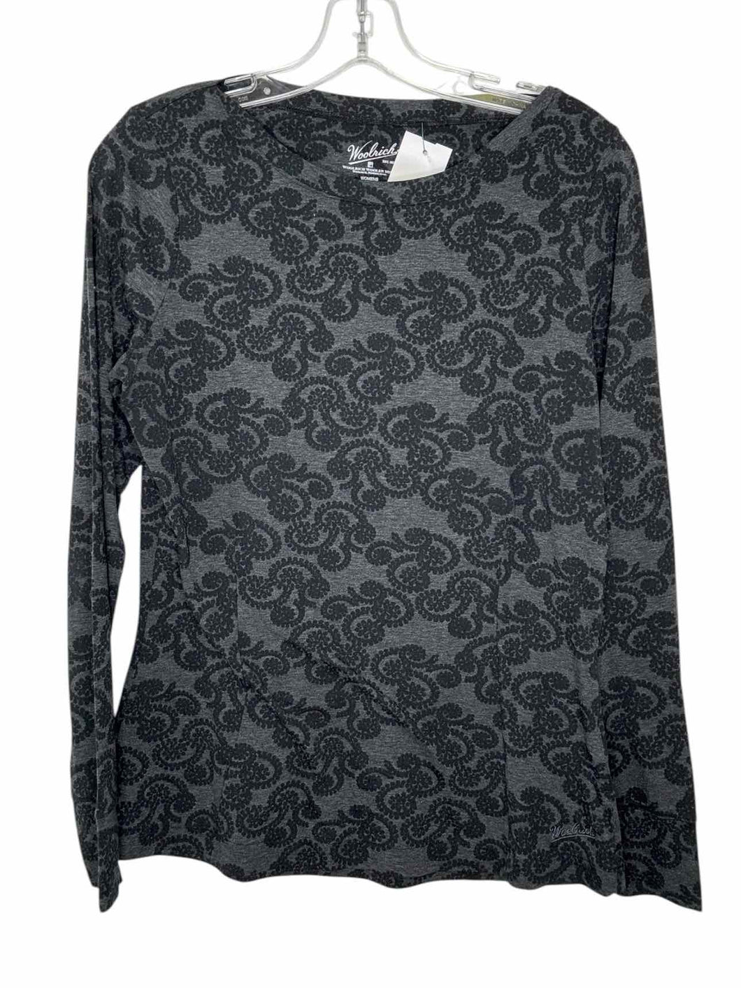 Woolrich Size Large Black Print Pre-Owned Top- Ladies