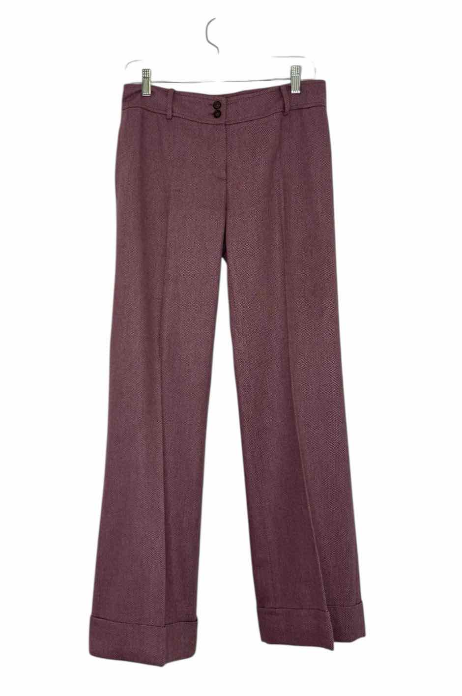 Adrienne Vittadini Size 6 Purple Print Pre-Owned Pants- Ladies
