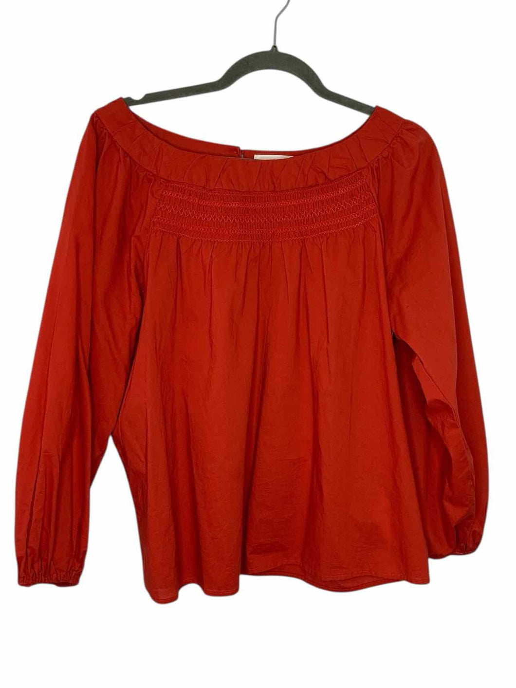 Maeve Size Medium Red Pre-Owned Blouse- Ladies