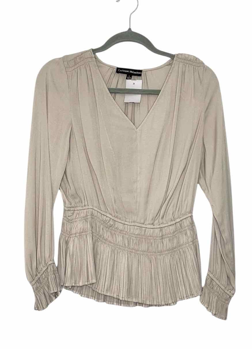 Catherine Malandrino Size Small Grey Pre-Owned Blouse- Ladies