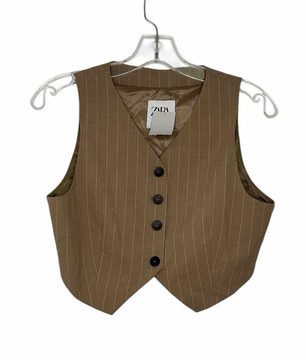 Zara Size Medium Camel Pre-Owned Vest- Ladies