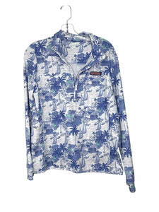 Vineyard Vines Size Medium Blue Print Pre-Owned Pullover- Ladies