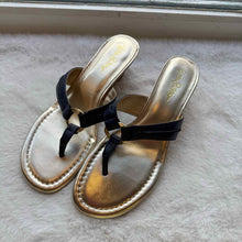 Load image into Gallery viewer, Lilly Pulitzer Size 8.5 Navy Sandal Pre-Owned Shoes- Ladies
