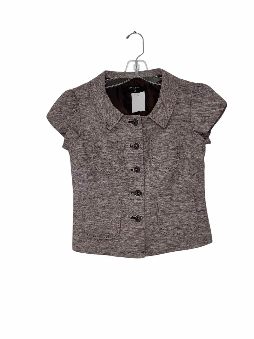 Nine West Size 2P Grey Pre-Owned Blazer/Indoor Jacket- Ladies