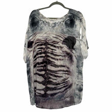Load image into Gallery viewer, Size One Size Grey Print Pre-Owned Blouse- Ladies
