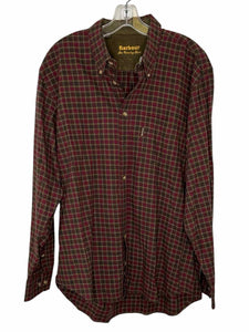 Barbour Size L Green Plaid Pre-Owned Shirt- Mens