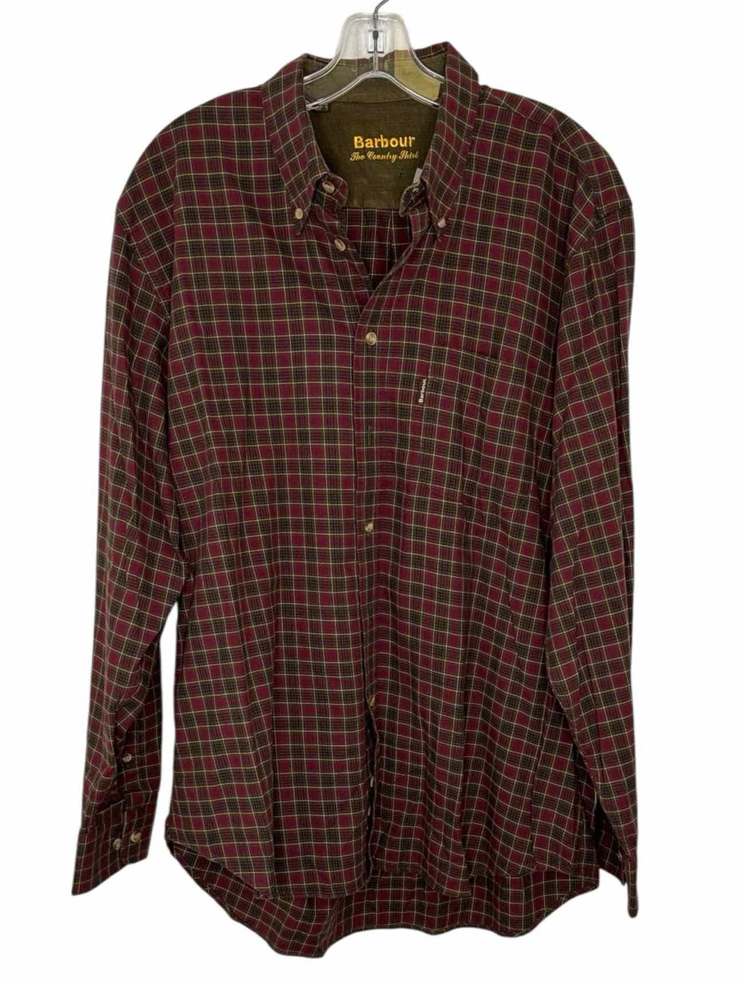 Barbour Size L Green Plaid Pre-Owned Shirt- Mens