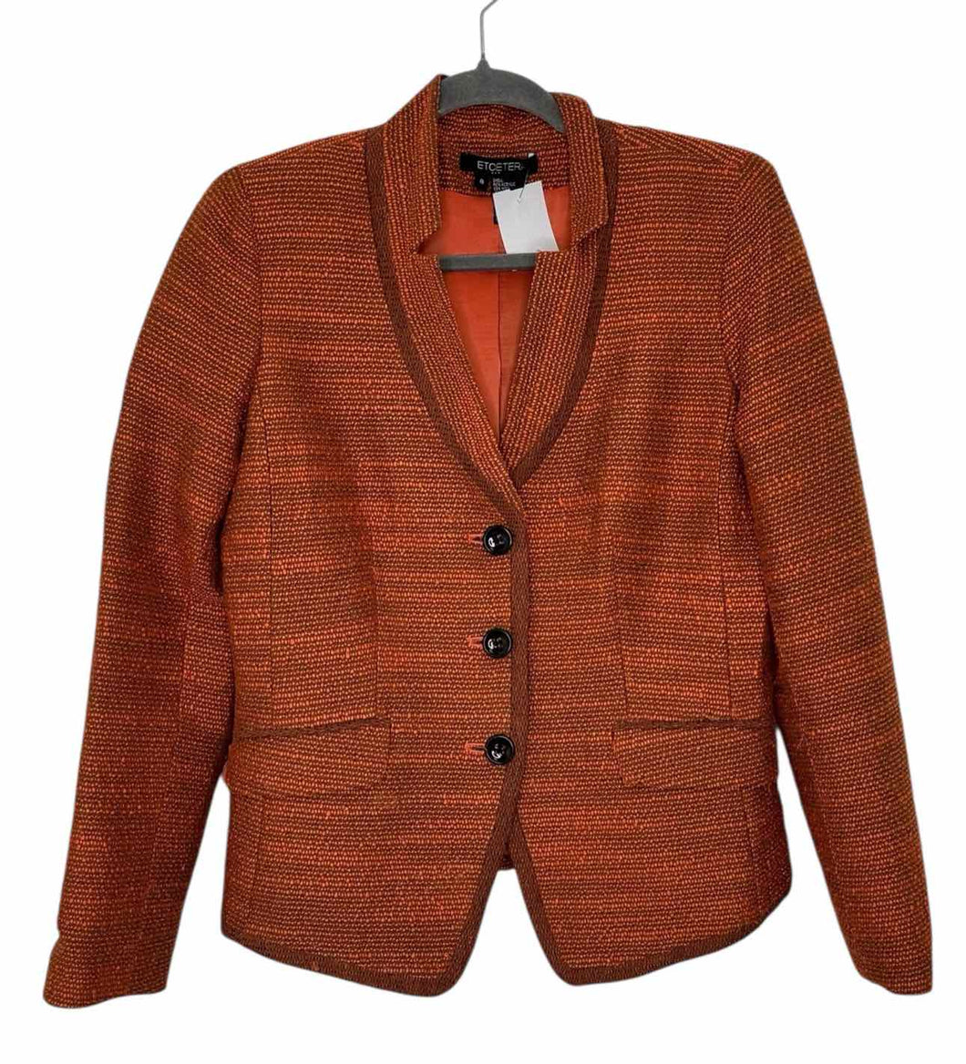 Etcetera Size 8 Orange Pre-Owned Blazer/Indoor Jacket- Ladies
