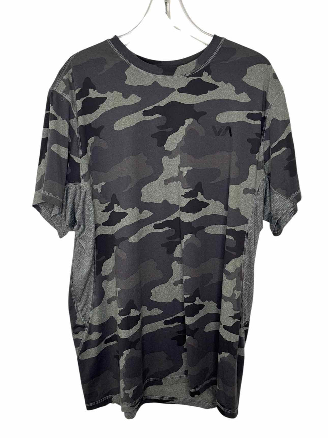 RVCA Size XXL Grey Print Pre-Owned T-Shirt- Mens