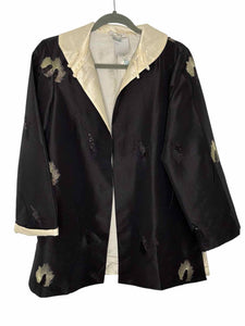 Size Medium Black Print Pre-Owned Blazer/Indoor Jacket- Ladies
