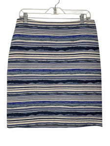 J McLaughlin Size 8 Blue  Stripe Pre-Owned Skirt- Ladies
