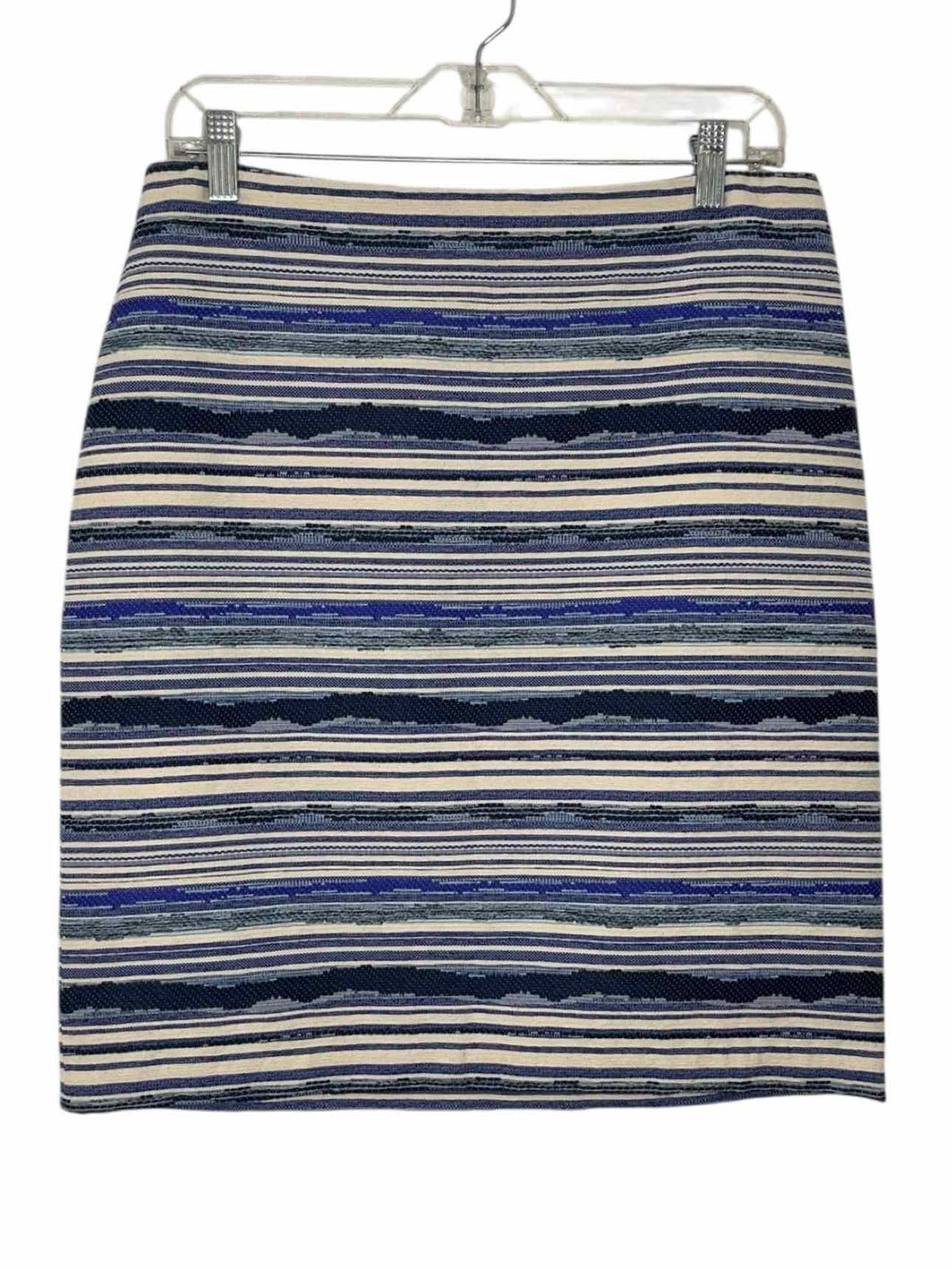 J McLaughlin Size 8 Blue  Stripe Pre-Owned Skirt- Ladies