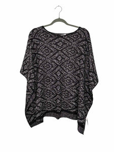 Eileen Fisher Size One Size Black Print Pre-Owned Sweater- Ladies