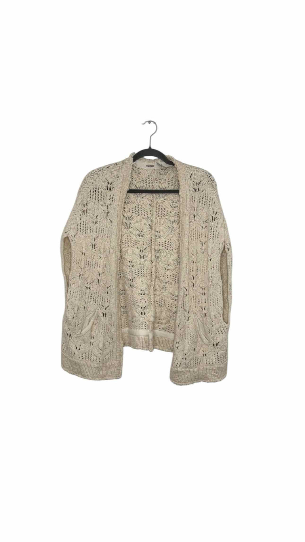 Free People Size X- Small Ivory Pre-Owned Sweater- Ladies