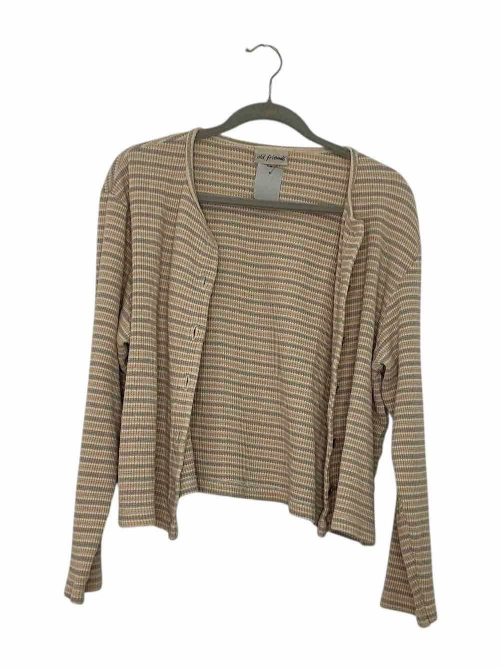 Size Medium Beige Stripe Pre-Owned Top- Ladies