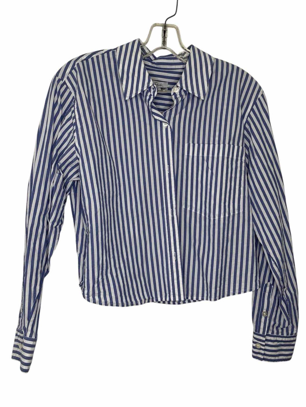 Rails Size Medium Blue Stripe Pre-Owned Blouse- Ladies