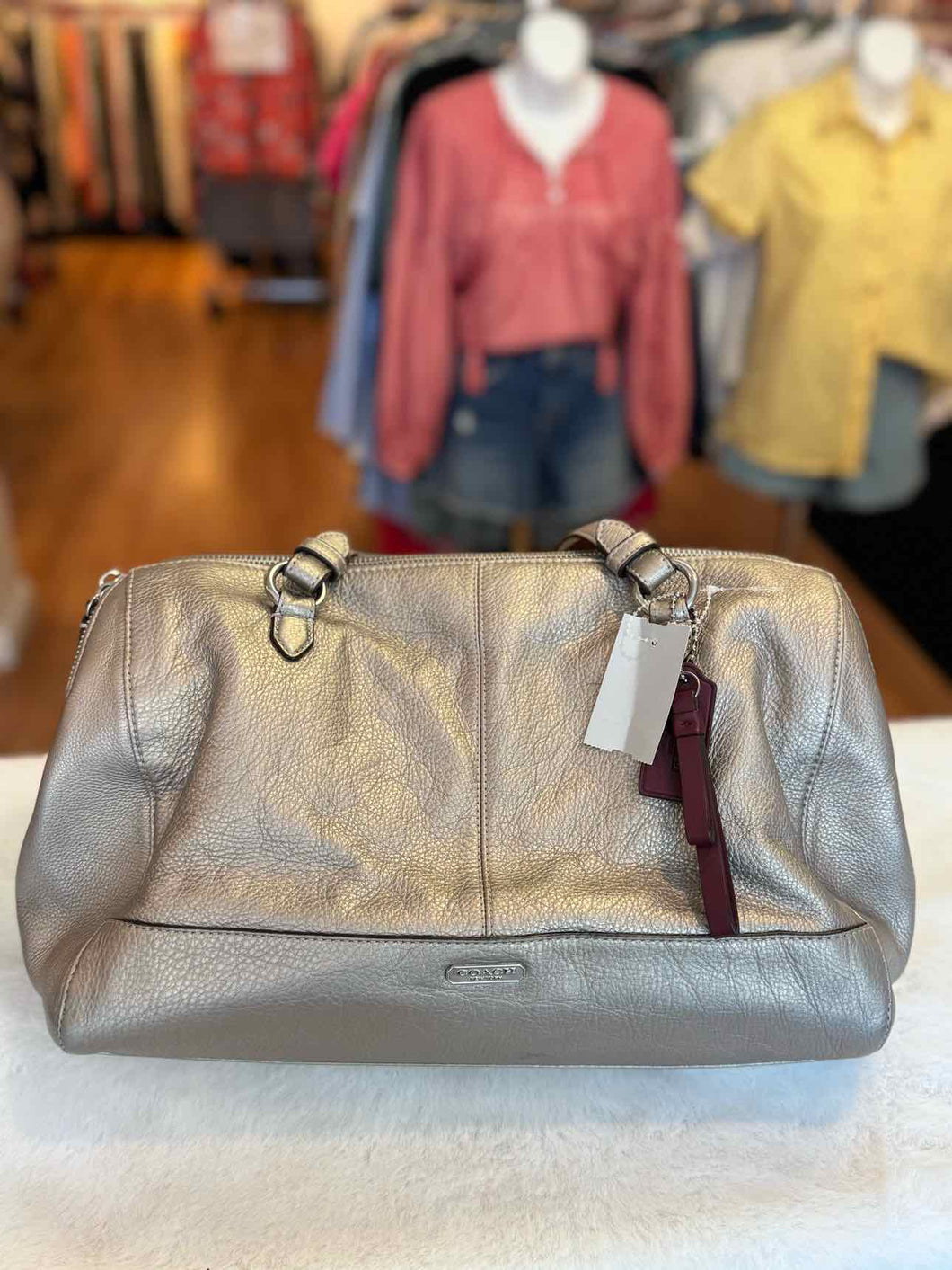 Coach Size Large Silver Pre-Owned Purse- Ladies