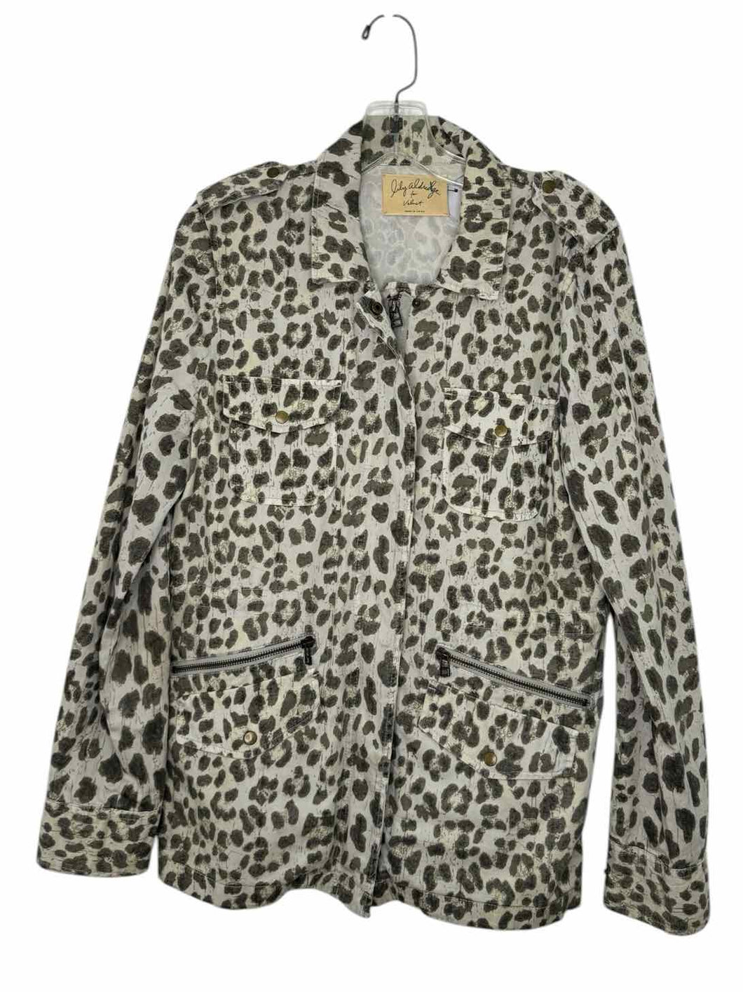 Velvet Size Medium Grey Print Pre-Owned Blazer/Indoor Jacket- Ladies