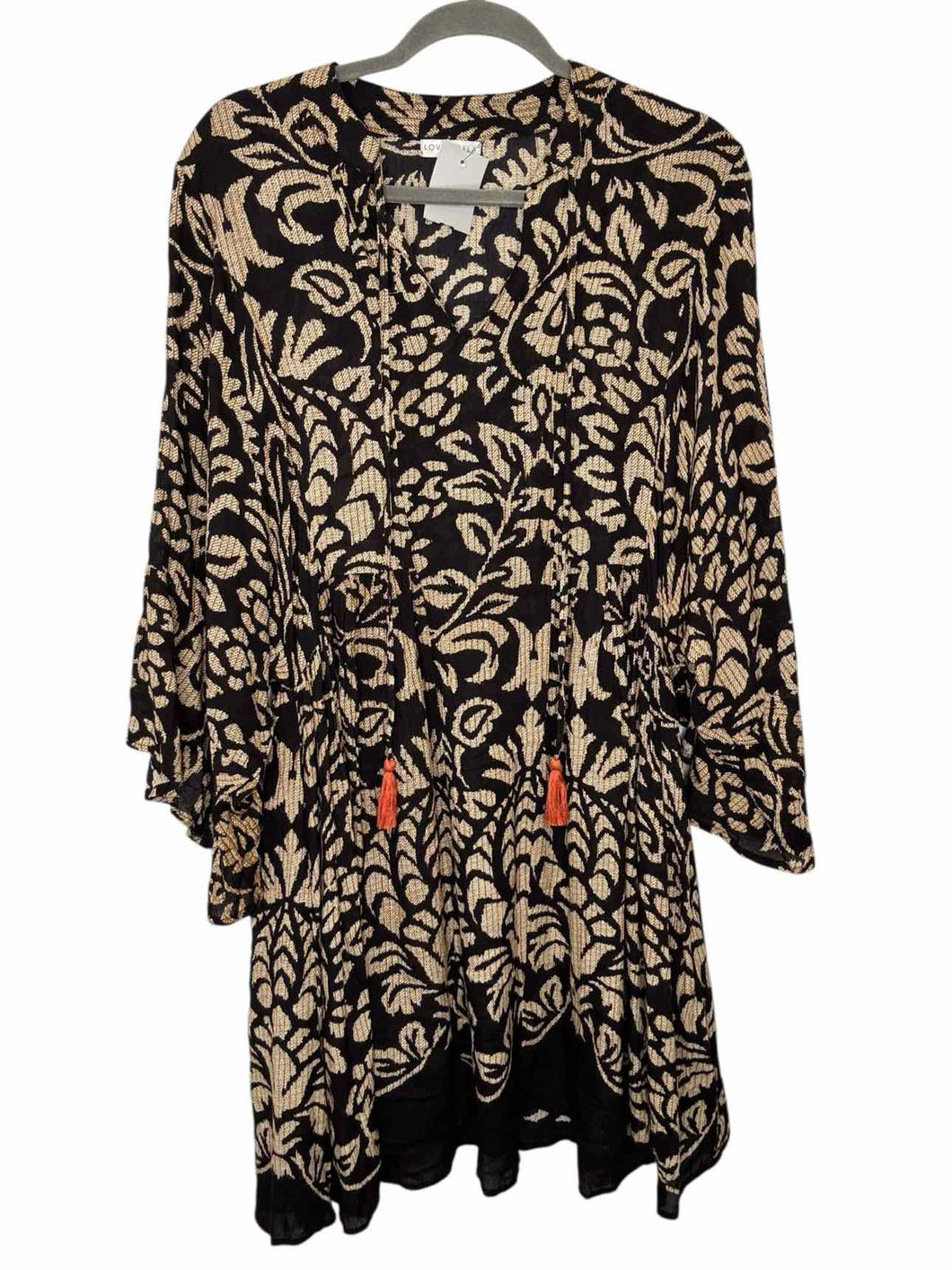 Love Kyla Size Medium Black Print Pre-Owned Dress- Ladies