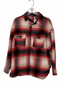 Elan Size Small Red Plaid Pre-Owned Jacket- Ladies