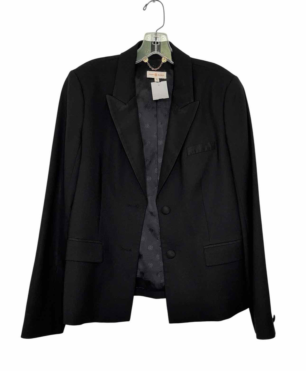Tory Burch Size 12 Black Pre-Owned Blazer/Indoor Jacket- Ladies