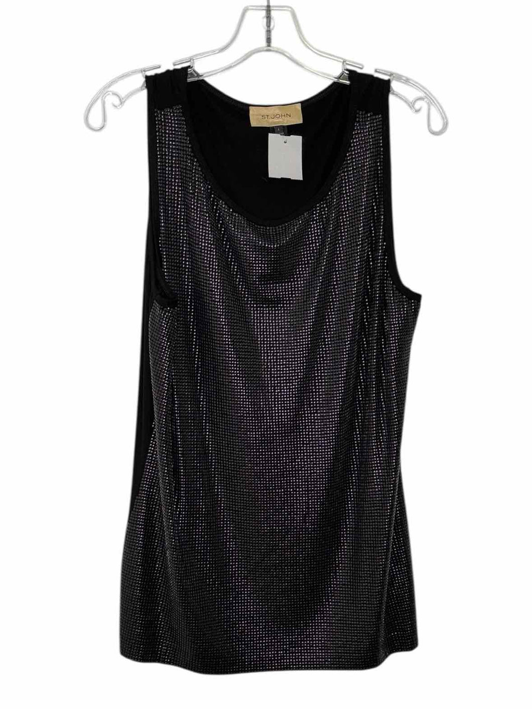 St John Size Large Black Pre-Owned Tank Top- Ladies