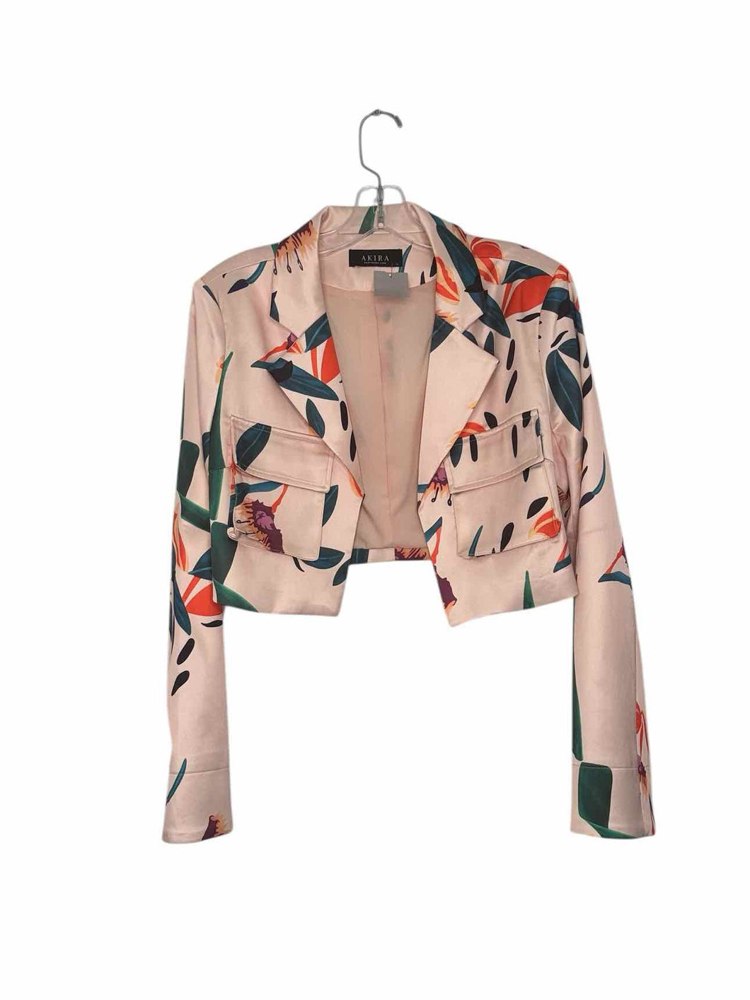 Size X-Large Pink Print Pre-Owned Blazer/Indoor Jacket- Ladies