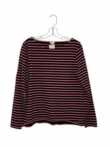 J Crew Size Large Navy Stripe Pre-Owned Top- Ladies