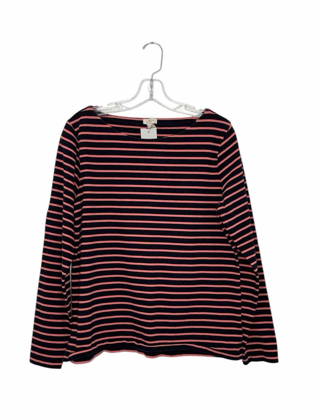 J Crew Size Large Navy Stripe Pre-Owned Top- Ladies