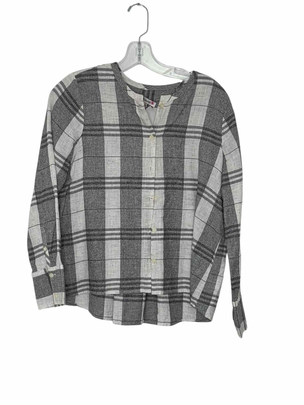 Madewell Size Small Grey Plaid Pre-Owned Shirt- Ladies