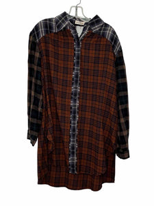 Natural Life Size Medium Navy Plaid Pre-Owned Shirt- Ladies