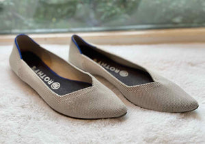 Rothy's Size 8.5 Grey Flats Pre-Owned Shoes- Ladies