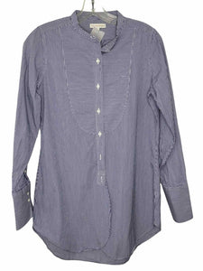 Ann Mashburn Size Small Blue Stripe Pre-Owned Blouse- Ladies