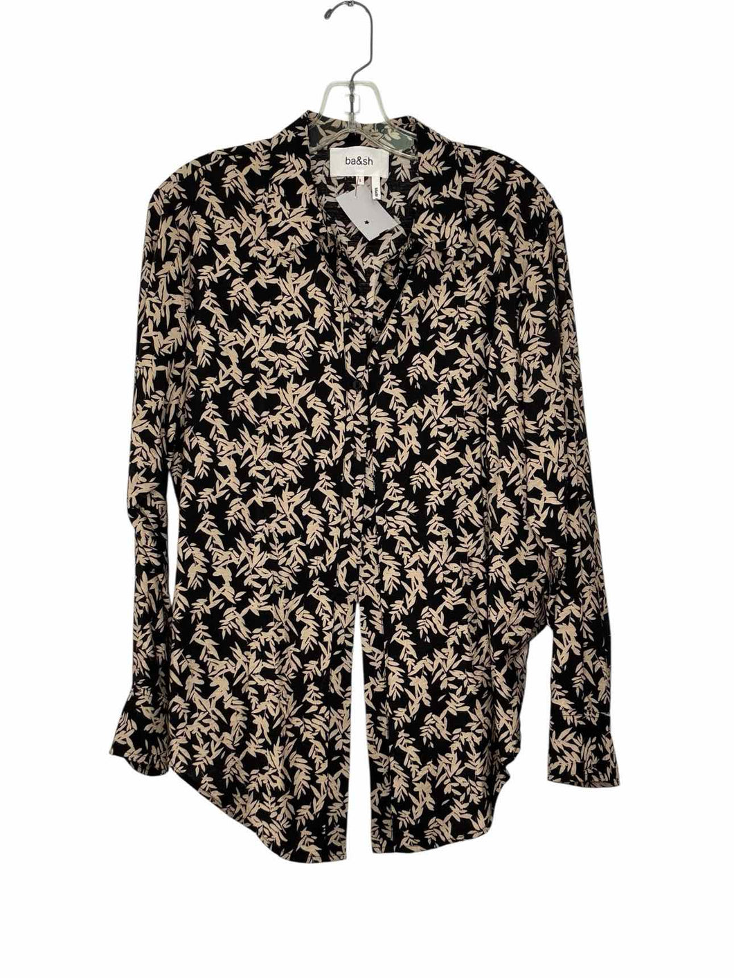 ba&sh Size Small Black Print Pre-Owned Shirt- Ladies